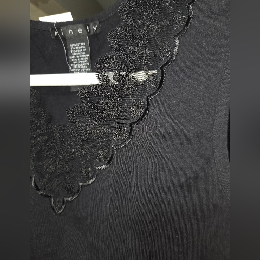 New Ninety Black Lace Trim Sleeveless Top - Picture 5 of 6